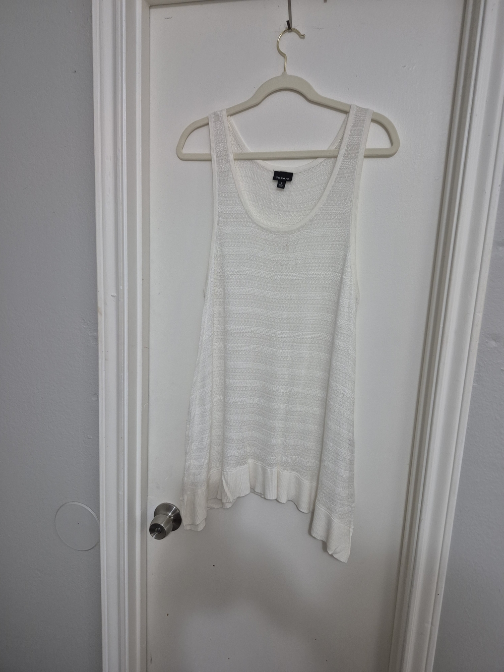Torrid White Knit Scoop Neck Tank Top